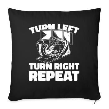 Sim Racing - Housse de coussin décorative 45 x 45 cm - noir - Devant