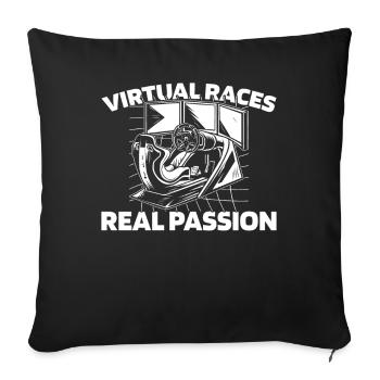 Sim Racing - Housse de coussin décorative 45 x 45 cm - noir - Devant