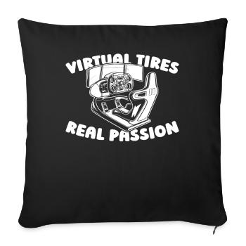 Sim Racing - Housse de coussin décorative 45 x 45 cm - noir - Devant