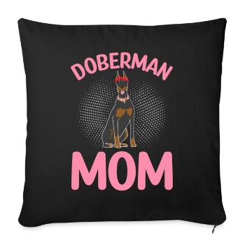 Dobermann Mama Dobermann Halstuch - Sofakissenbezug 45 x 45 cm - Schwarz - Vorne