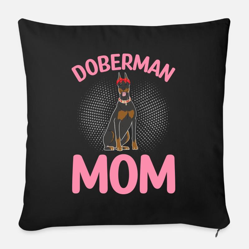 Dobermann Mama Dobermann Halstuch - Sofakissenbezug 45 x 45 cm - Schwarz