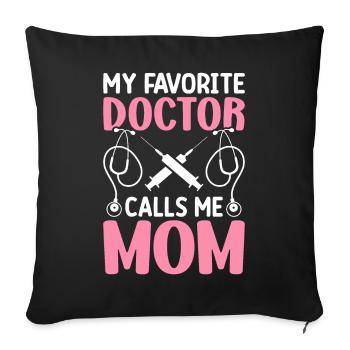 Mon médecin préféré m’appelle maman Etudiant en médecine Etudiant en médecine - Housse de coussin décorative 45 x 45 cm - noir - Devant
