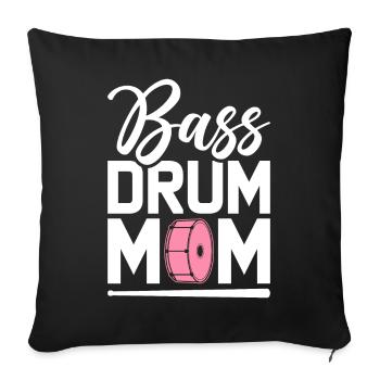 Grosse Caisse Maman Schlagzeuger Batteur Maman Batterie - Housse de coussin décorative 45 x 45 cm - noir - Devant