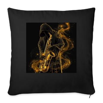 Saxophon - Sofakissenbezug 45 x 45 cm - Schwarz - Vorne