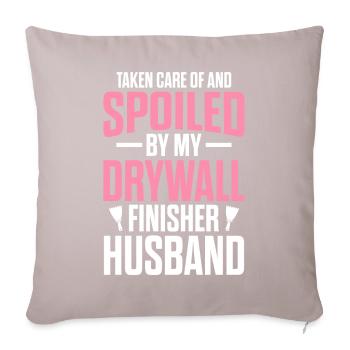 Finisseur de cloisons sèches gâtées Husband Drywall Troc - Housse de coussin décorative 45 x 45 cm - taupe clair - Devant