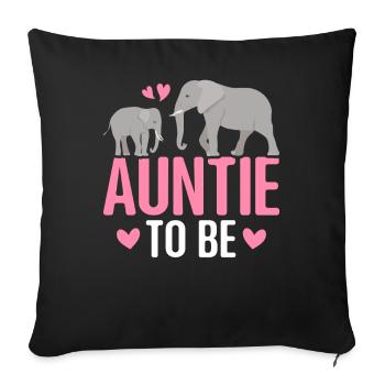 Tante zu sein Elefantenliebhaber Baby Dusche Tante - Sofakissenbezug 45 x 45 cm - Schwarz - Vorne