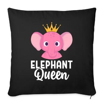 Elephant Queen Elephant Mom - Sofa pillowcase 17,3'' x 17,3'' (45 x 45 cm) - black - Front