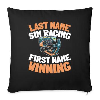 Sim Racing - Sofakissenbezug 45 x 45 cm - Schwarz - Vorne