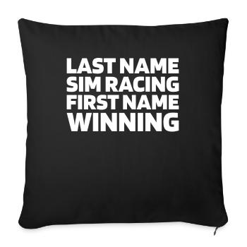 Sim Racing - Sofa pillowcase 17,3'' x 17,3'' (45 x 45 cm) - black - Front