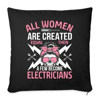 Les femmes deviennent électriciennes Électriciennes Électriciennes - Housse de coussin décorative 45 x 45 cm - noir - Devant