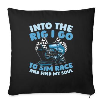 Sim Racing - Housse de coussin décorative 45 x 45 cm - noir - Devant