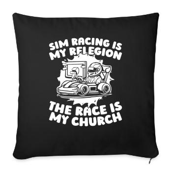 Sim Racing - Sofa pillowcase 17,3'' x 17,3'' (45 x 45 cm) - black - Front