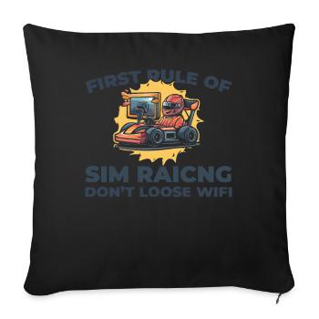 Sim Racing - Sofa pillowcase 17,3'' x 17,3'' (45 x 45 cm) - black - Front