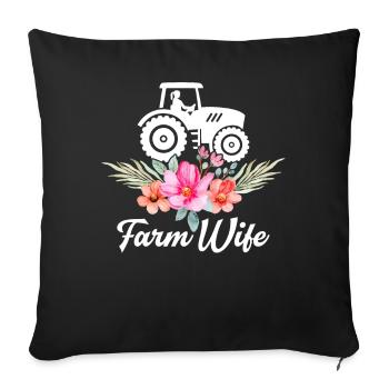 Farmer's Wife Farmer Farmer Farmer - Sofa pillowcase 17,3'' x 17,3'' (45 x 45 cm) - black - Front