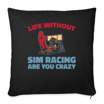 Sim Racing - Housse de coussin décorative 45 x 45 cm - noir - Devant