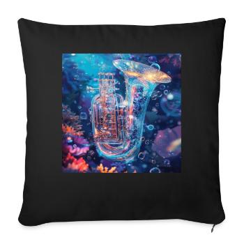 Tuba - Sofakissenbezug 45 x 45 cm - Schwarz - Vorne