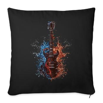 Gitarre - Sofakissenbezug 45 x 45 cm - Schwarz - Vorne