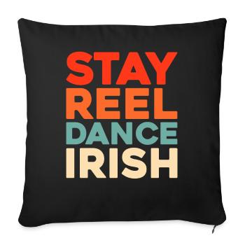 Irish Dance Irischer Tanz - Sofakissenbezug 45 x 45 cm - Schwarz - Vorne