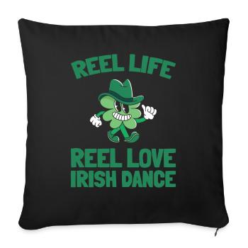 Irish Dance Irischer Tanz - Sofakissenbezug 45 x 45 cm - Schwarz - Vorne