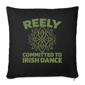 Irish Dance Irischer Tanz - Sofakissenbezug 45 x 45 cm - Schwarz - Vorne