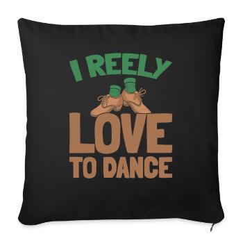 Irish Dance Irischer Tanz - Sofakissenbezug 45 x 45 cm - Schwarz - Vorne