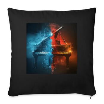 Klavier - Sofakissenbezug 45 x 45 cm - Schwarz - Vorne