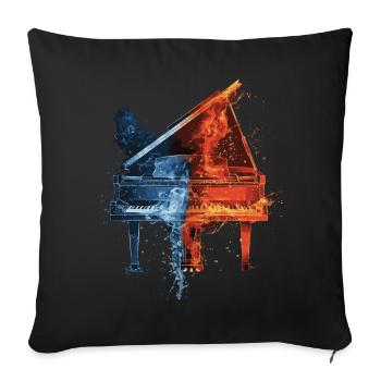 Klavier - Sofakissenbezug 45 x 45 cm - Schwarz - Vorne