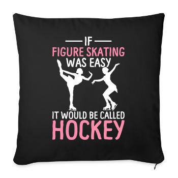 Figure Skating Called Hockey Skaters - Sofa pillowcase 17,3'' x 17,3'' (45 x 45 cm) - black - Front
