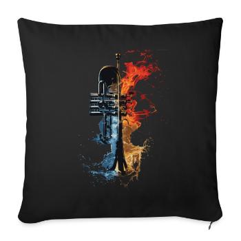 Trompete - Sofakissenbezug 45 x 45 cm - Schwarz - Vorne