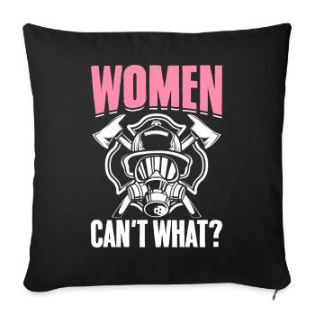 Firefighter Firefighting American Flag - Sofa pillowcase 17,3'' x 17,3'' (45 x 45 cm) - black - Front