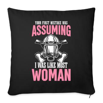 Firefighter Firefighting Suppose I was - Sofa pillowcase 17,3'' x 17,3'' (45 x 45 cm) - black - Front