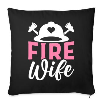Firefighter Firefighter Firefighter - Sofa pillowcase 17,3'' x 17,3'' (45 x 45 cm) - black - Front