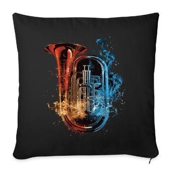 Tuba - Sofakissenbezug 45 x 45 cm - Schwarz - Vorne