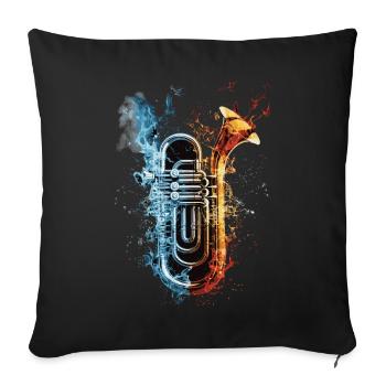 Tuba - Sofakissenbezug 45 x 45 cm - Schwarz - Vorne