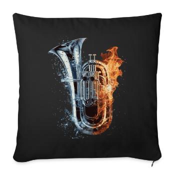 Tuba - Sofakissenbezug 45 x 45 cm - Schwarz - Vorne