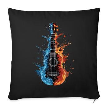 Ukulele - Sofakissenbezug 45 x 45 cm - Schwarz - Vorne