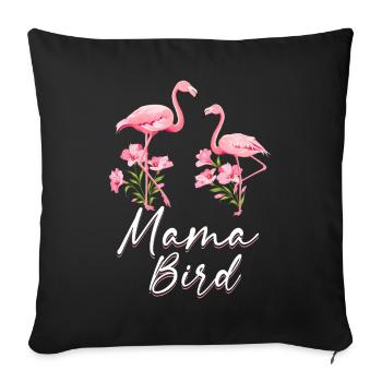 Mom Bird Flamingo Mom - Sofa pillowcase 17,3'' x 17,3'' (45 x 45 cm) - black - Front