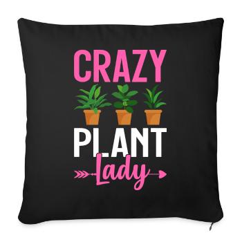 Crazy Plant Lady Plant Lover Plant Girl - Sofa pillowcase 17,3'' x 17,3'' (45 x 45 cm) - black - Front