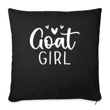 Chèvre Fille Chèvre Amoureux Chien Lover Landw - Housse de coussin décorative 45 x 45 cm - noir - Devant