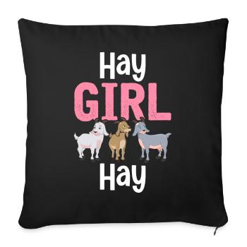 Hay Girl Hay Goat Girl Love Goat Farmer - Sofa pillowcase 17,3'' x 17,3'' (45 x 45 cm) - black - Front