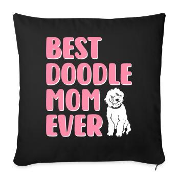 Beste Doodle-Mama aller Zeiten Golden Doodle Hunde - Sofakissenbezug 45 x 45 cm - Schwarz - Vorne