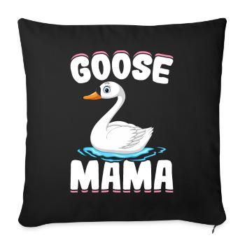 Goose Mom Geese Duck - Sofa pillowcase 17,3'' x 17,3'' (45 x 45 cm) - black - Front