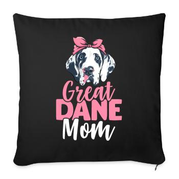 Great Dane Mom Dog Lover Dog Mom - Sofa pillowcase 17,3'' x 17,3'' (45 x 45 cm) - black - Front