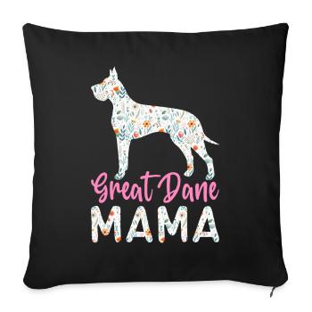 Great Dane Mom Dog Lover Dog Mom - Sofa pillowcase 17,3'' x 17,3'' (45 x 45 cm) - black - Front