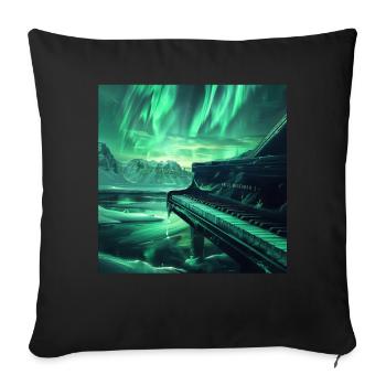 Klavier - Sofakissenbezug 45 x 45 cm - Schwarz - Vorne