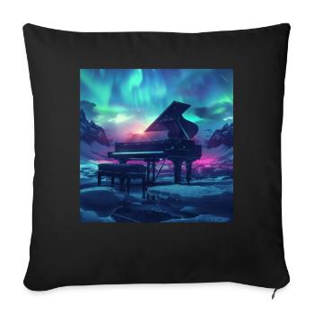 Klavier - Sofakissenbezug 45 x 45 cm - Schwarz - Vorne