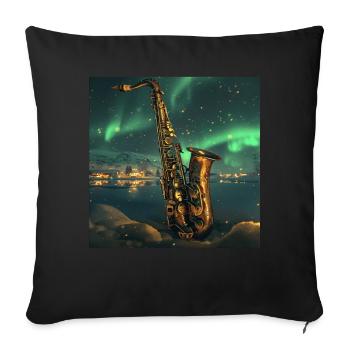 Saxophon - Sofakissenbezug 45 x 45 cm - Schwarz - Vorne