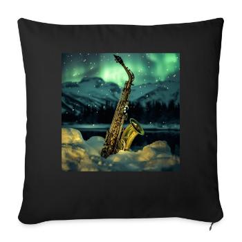Saxophon - Sofakissenbezug 45 x 45 cm - Schwarz - Vorne