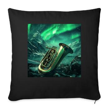 Tuba - Sofakissenbezug 45 x 45 cm - Schwarz - Vorne