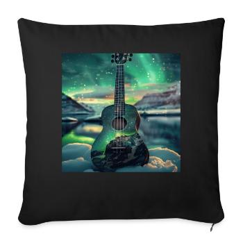 Ukulele - Sofakissenbezug 45 x 45 cm - Schwarz - Vorne